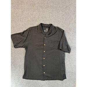 #A050 Tommy Bahama Mens Medium Silk Camp Shirt Island Riders Motorcycle Embroide